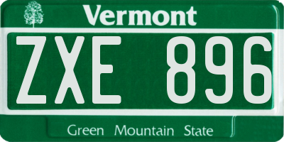 VT license plate ZXE896