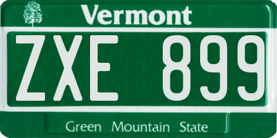 VT license plate ZXE899