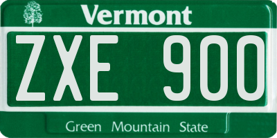 VT license plate ZXE900