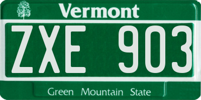 VT license plate ZXE903
