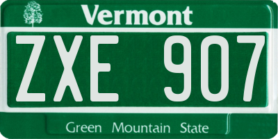 VT license plate ZXE907