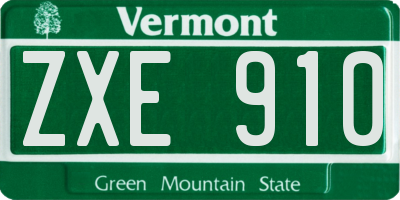 VT license plate ZXE910