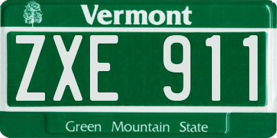 VT license plate ZXE911
