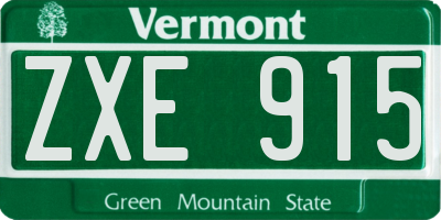 VT license plate ZXE915
