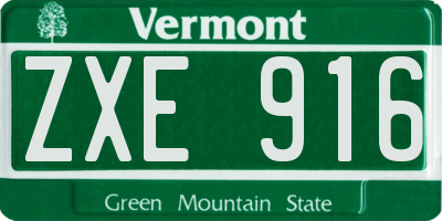 VT license plate ZXE916