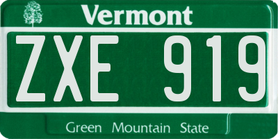 VT license plate ZXE919