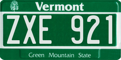 VT license plate ZXE921