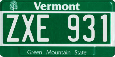 VT license plate ZXE931
