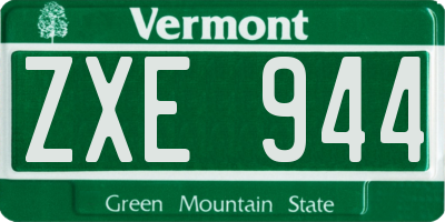 VT license plate ZXE944