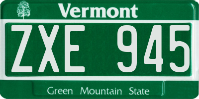 VT license plate ZXE945