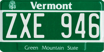 VT license plate ZXE946