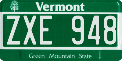 VT license plate ZXE948