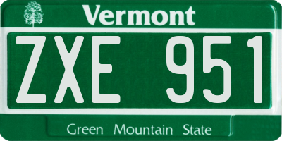 VT license plate ZXE951