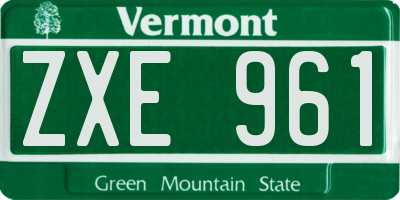 VT license plate ZXE961