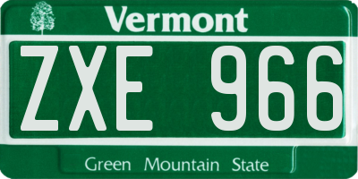 VT license plate ZXE966
