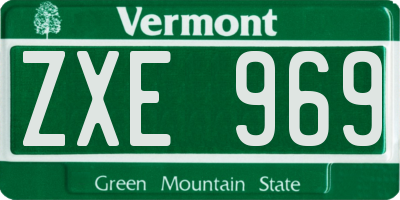 VT license plate ZXE969