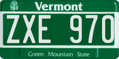 VT license plate ZXE970