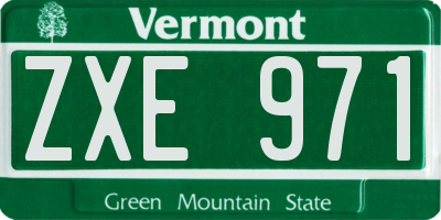 VT license plate ZXE971