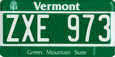 VT license plate ZXE973