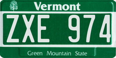 VT license plate ZXE974