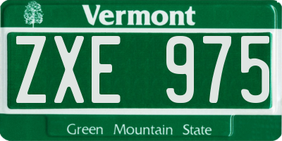 VT license plate ZXE975