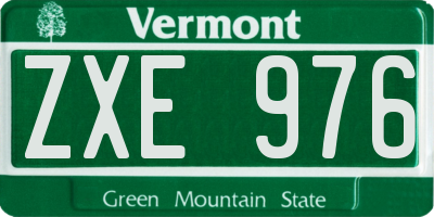 VT license plate ZXE976
