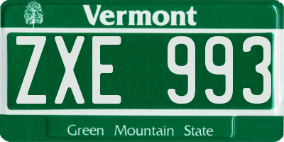VT license plate ZXE993