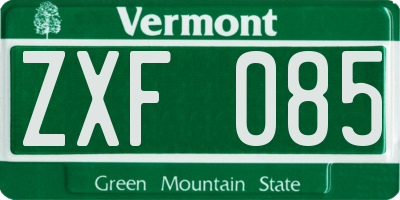 VT license plate ZXF085