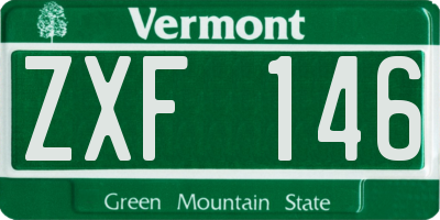 VT license plate ZXF146