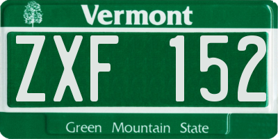 VT license plate ZXF152