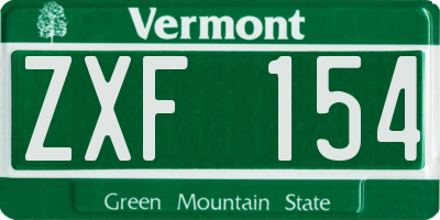 VT license plate ZXF154