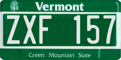 VT license plate ZXF157