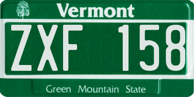 VT license plate ZXF158