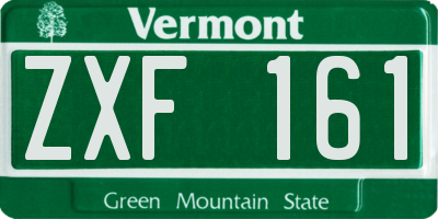 VT license plate ZXF161
