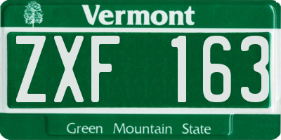 VT license plate ZXF163