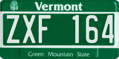 VT license plate ZXF164