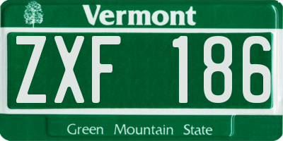 VT license plate ZXF186