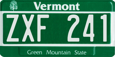 VT license plate ZXF241