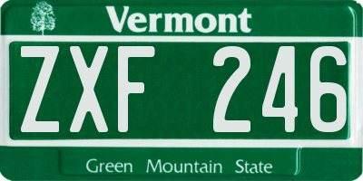 VT license plate ZXF246