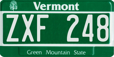 VT license plate ZXF248