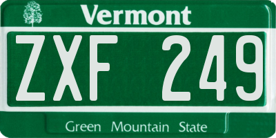 VT license plate ZXF249