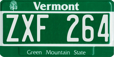 VT license plate ZXF264