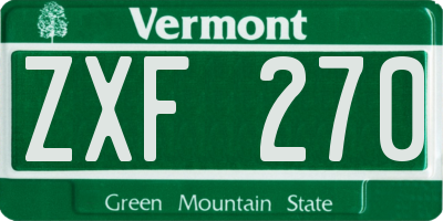 VT license plate ZXF270