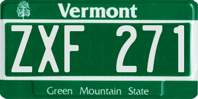 VT license plate ZXF271
