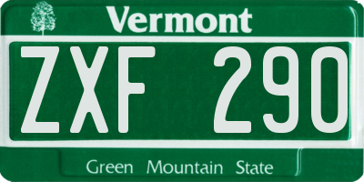 VT license plate ZXF290