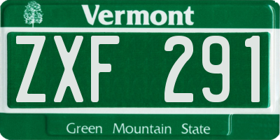 VT license plate ZXF291
