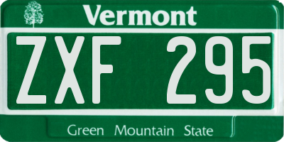 VT license plate ZXF295