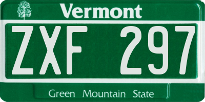 VT license plate ZXF297