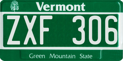 VT license plate ZXF306