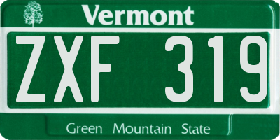 VT license plate ZXF319